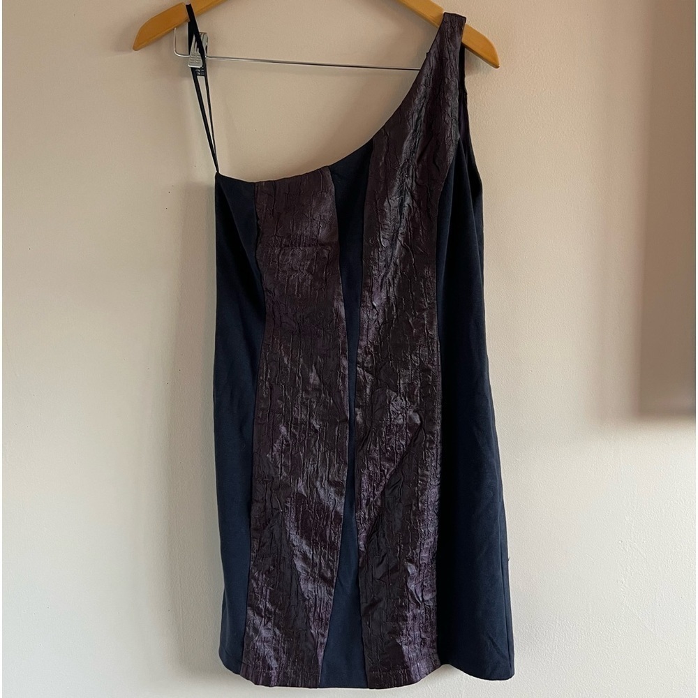 Ciel de Juno Black & Purple One Shoulder Dress – Size Large – NWT